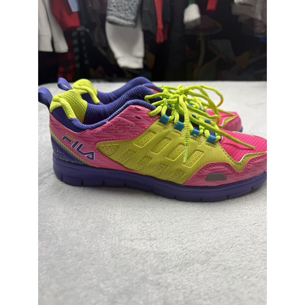 FILA Kids Lace-Up Sneakers Pink/Yellow/Purple US 8 5SR20458-698
